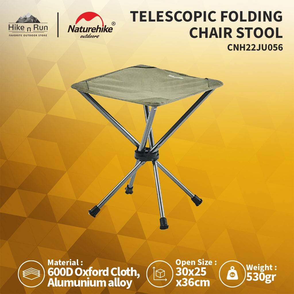 KURSI LIPAT CAMPING KECIL NATUREHIKE CNH22JU056 TELESCOPIC FOLDING CHAIR STOOL