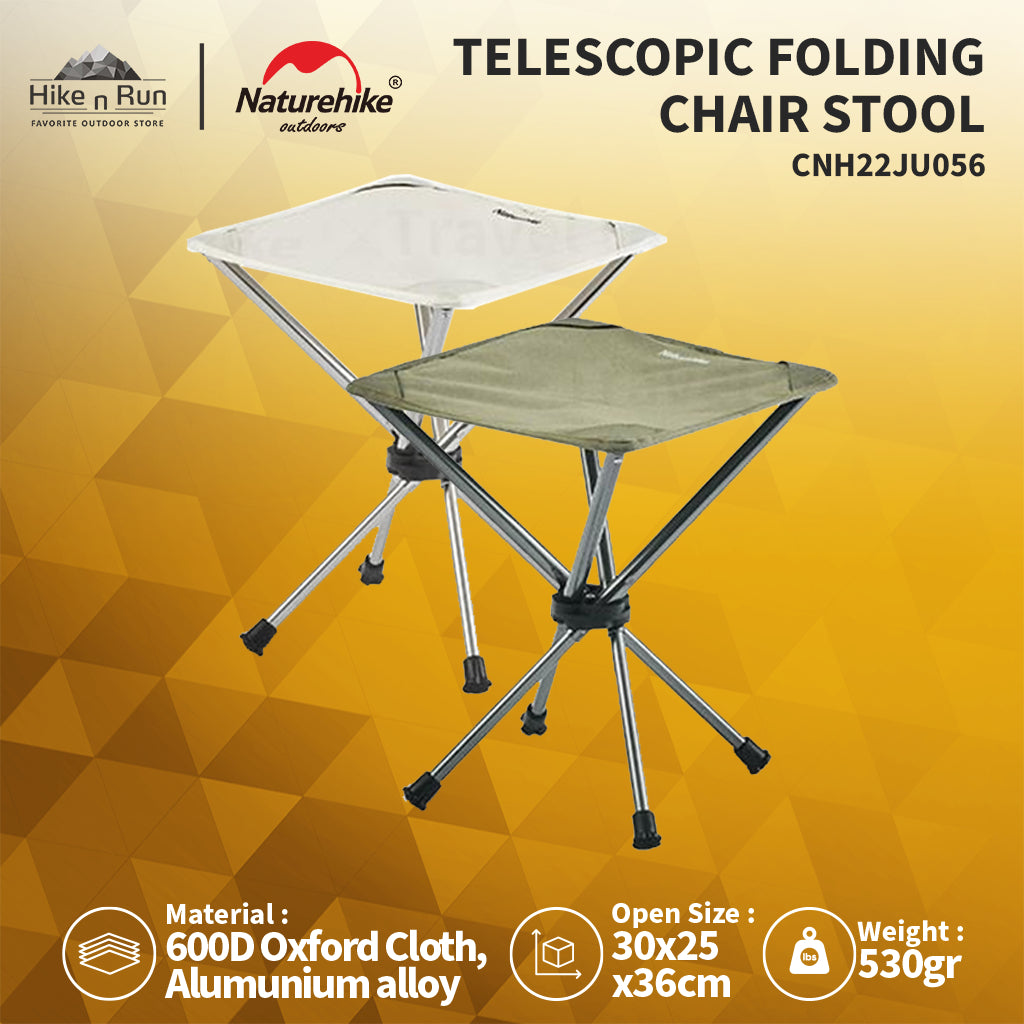 KURSI LIPAT CAMPING KECIL NATUREHIKE CNH22JU056 TELESCOPIC FOLDING CHAIR STOOL