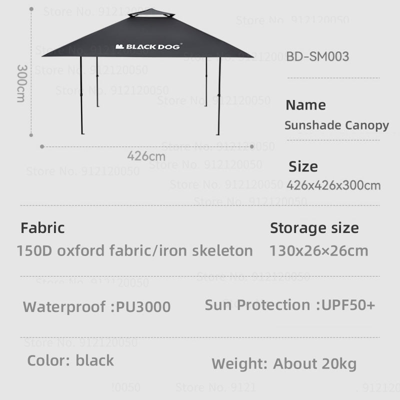 Blackdog Tenda Kanopi UPF50+ BD-SM003 Large Space Awning Outdoor Sun