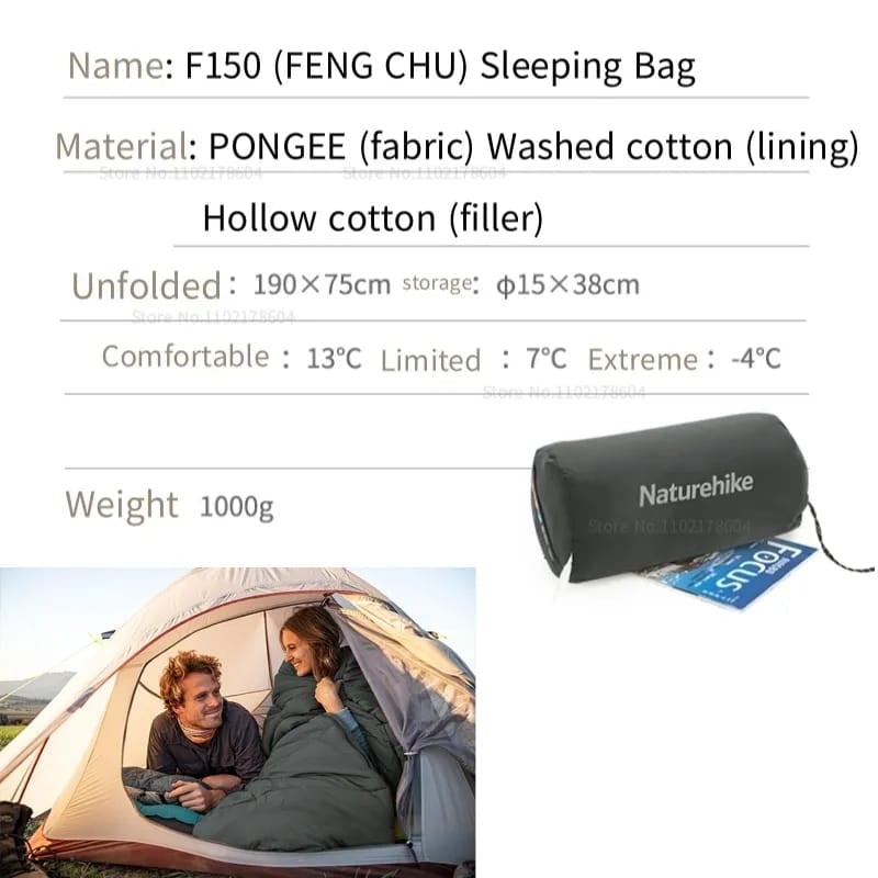 Kantung Tidur F150 Fengwei NATUREHIKE NH22MSD05 Envelope Hollow Cotton Sleeping Bag