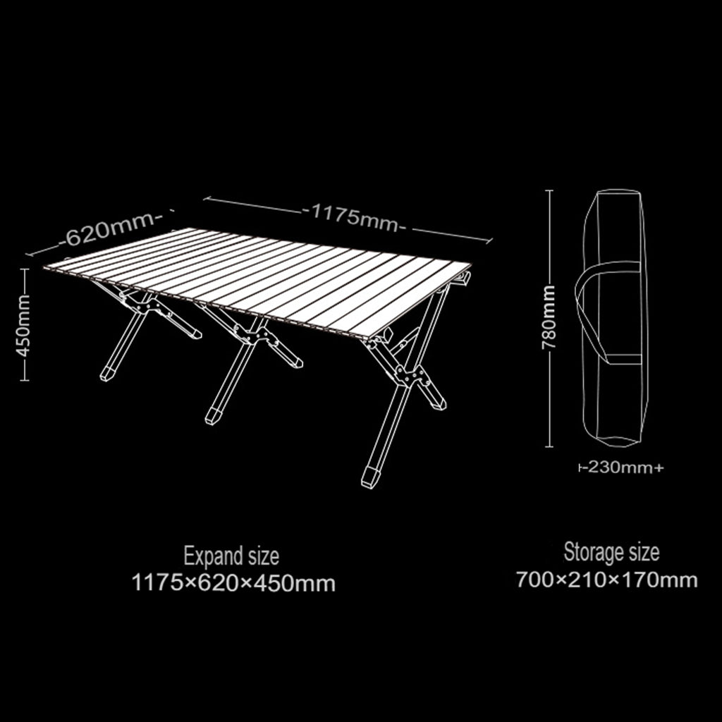 Meja Lipat Camping Wandering Earth Blackdeer BD52312001 Portable Allumunium Roll Table