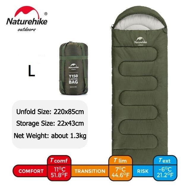 Kantong Tidur Camping Y150L Naturehike NH21MSD08 Envelope Hollow Cotton Sleeping Bag