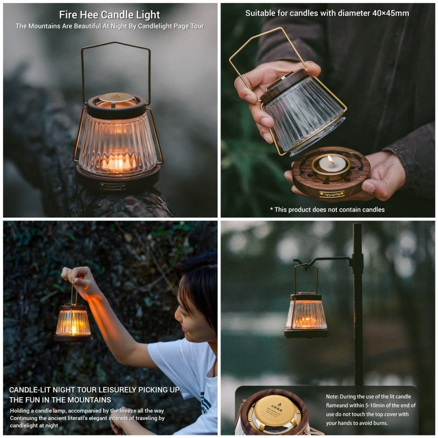 Naturehike Lampu Camping Vintage Lilin CNH22DQ018 Candle Light Glass Cover