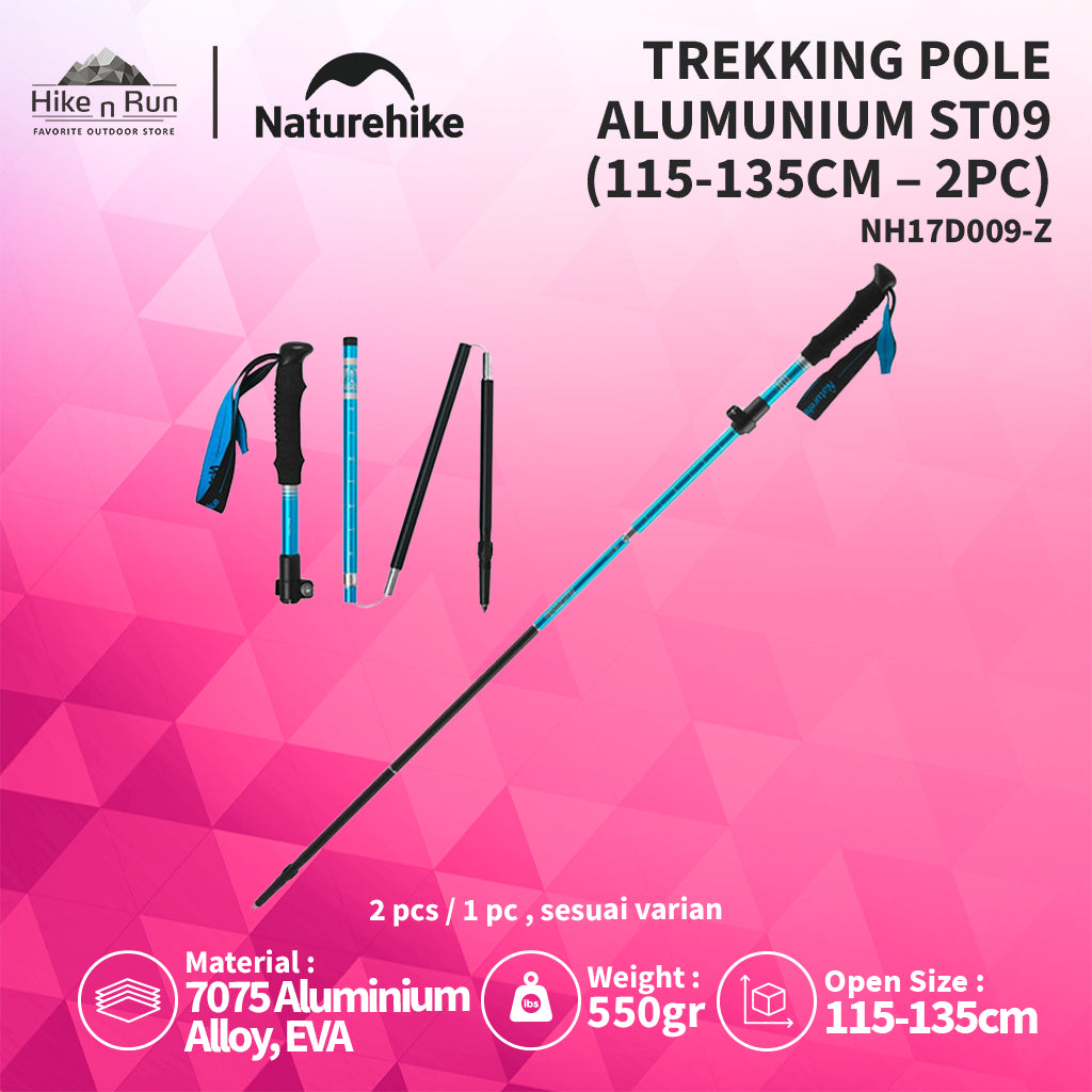 Naturehike Trekking Pole 2PCS ST09  NH17D009-Z Aluminium Alloy Tongkat Hiking
