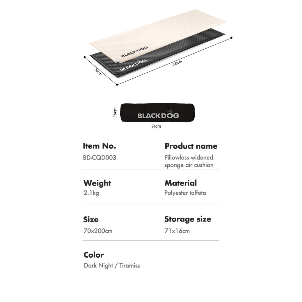 PRE ORDER!!! Blackdog Matras Angin Double BD-CQD003 Single / Double Self Inflate Mattress