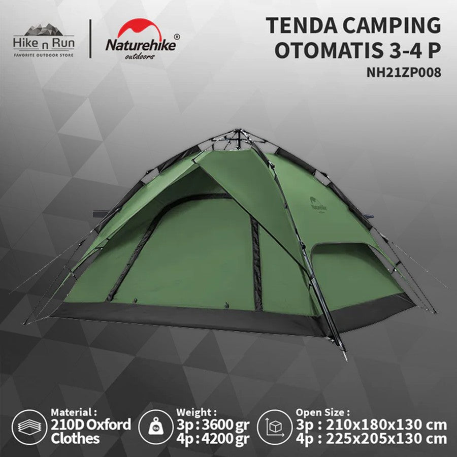 Naturehike Tenda Camping Otomatis NH21ZP008 3 Orang