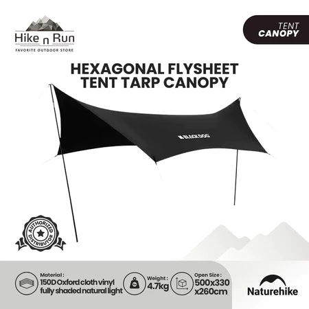 Blackdog CBD2450WS023 Hexagonal Flysheet Tent Tarp Canopy