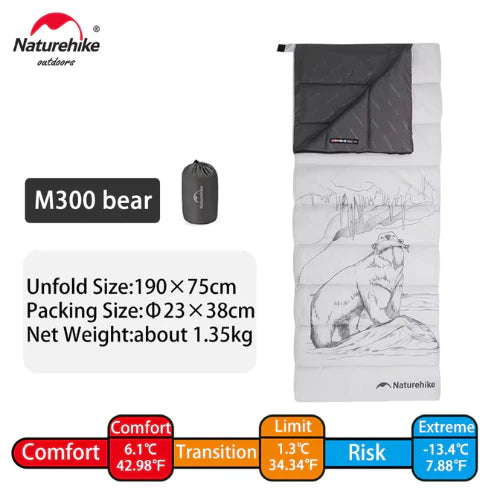 Naturehike Sleeping Bag Envelope Single Motif Outdoor Camping CNK2350WS023 Kantung Tidur Hangat Travel -13 Celcius