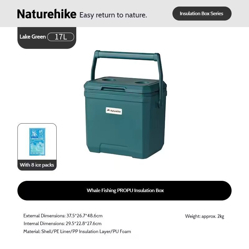 Naturehike Kotak Es Picnic Cooler Box Whale Pro CNK2650CF012 Outdoor PU Foam  Coolbox Camping Incubator 17L 24L Kotak Pendingin
