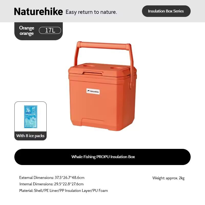 Naturehike Kotak Es Picnic Cooler Box Whale Pro CNK2650CF012 Outdoor PU Foam  Coolbox Camping Incubator 17L 24L Kotak Pendingin