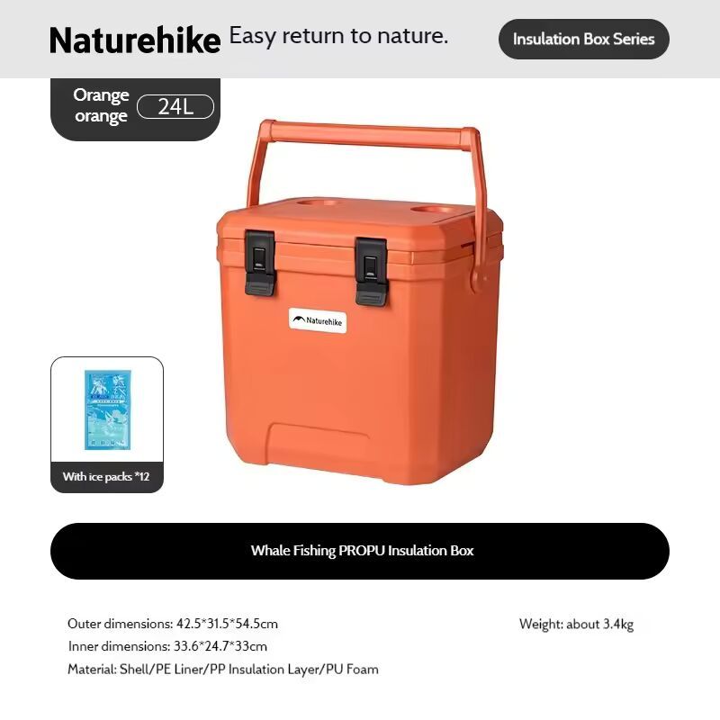 Naturehike Kotak Es Picnic Cooler Box Whale Pro CNK2650CF012 Outdoor PU Foam  Coolbox Camping Incubator 17L 24L Kotak Pendingin