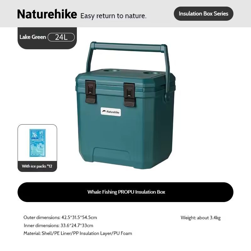Naturehike Kotak Es Picnic Cooler Box Whale Pro CNK2650CF012 Outdoor PU Foam  Coolbox Camping Incubator 17L 24L Kotak Pendingin