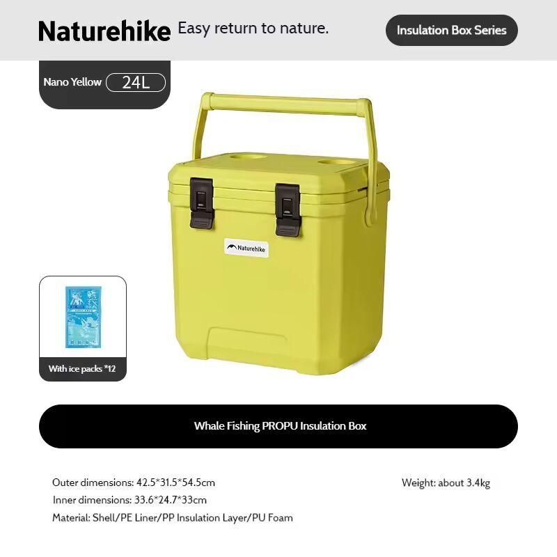 Naturehike Kotak Es Picnic Cooler Box Whale Pro CNK2650CF012 Outdoor PU Foam  Coolbox Camping Incubator 17L 24L Kotak Pendingin
