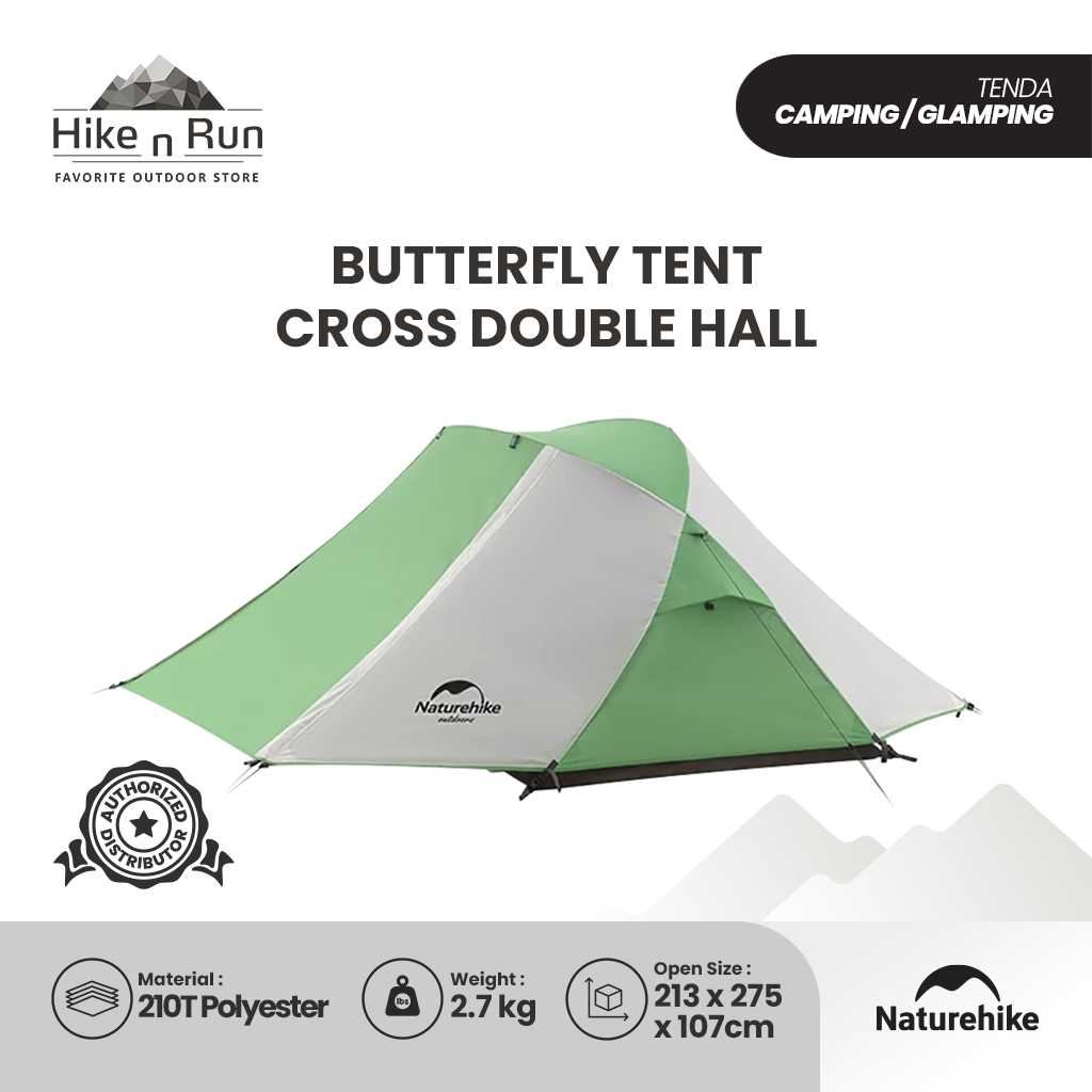 Tenda Camping Naturehike NH21YW132 Butterfly Tent Cross Double Hall