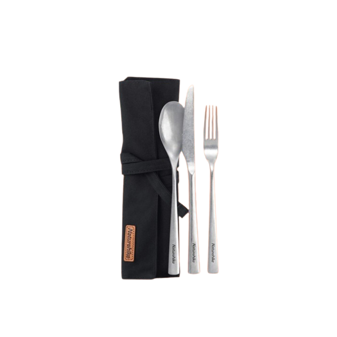 Set Alat Makan Naturehike NH21SJ003 Stainless Steel Retro Cutlery Set