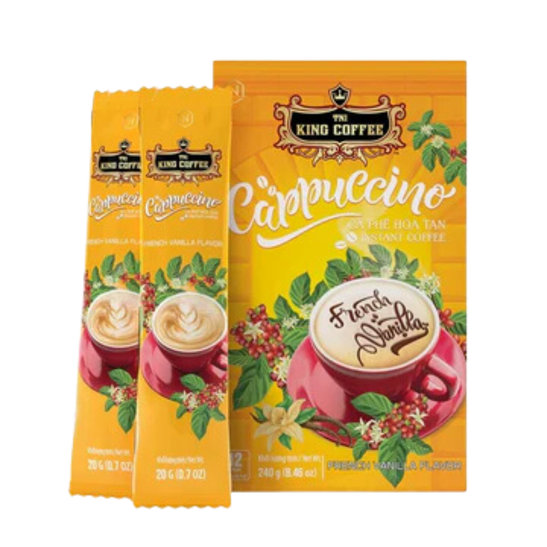 PROMO 1 BOX KOPI VIETNAM CAPPUCCINO FRENCH VANILLA FLAVOR KING COFFEE