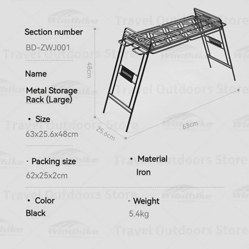 Blackdog Rak Camping Lipat BD-ZWJ001 Portable Shelf Iron