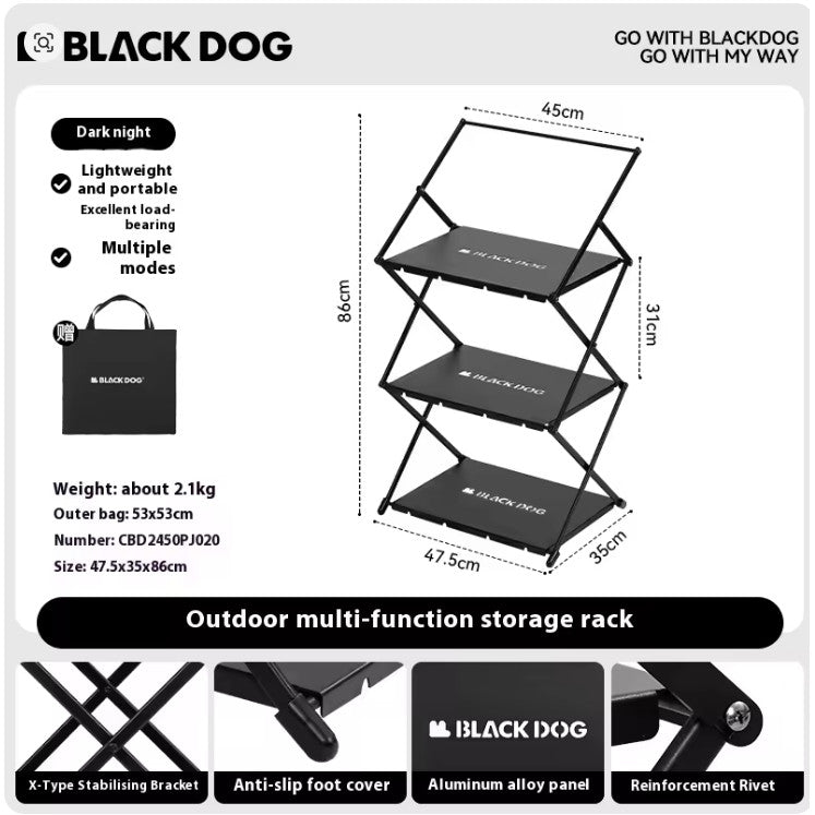 Blackdog Outdoor Multifunctional Storage Rak CBD2450PJ020 Rak Lipat Multifungsi