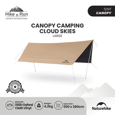 Naturehike Kanopi Flysheet Camping CNK2350WS015 Cloud Skies Canopy Tarp Black Vinyl Coating