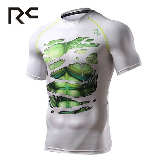 RC Compression Sport Tshirt Superhero Fitness Running - Hulk
