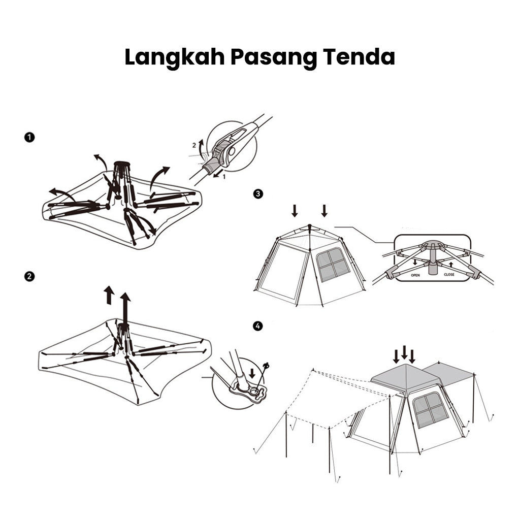 Blackdog Tenda Camping Otomatis CBD2550WS019 YingXing Octagonal Auto Tent