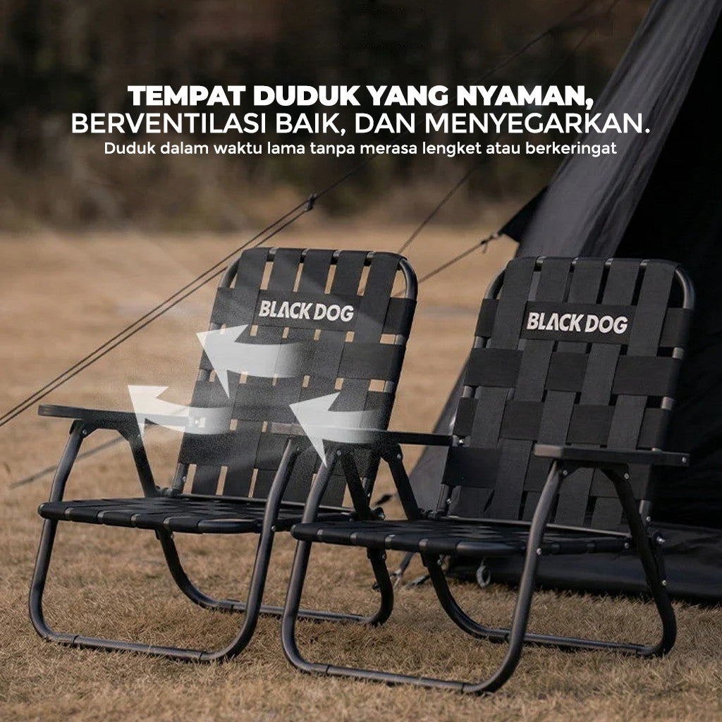 Kursi Lipat Portable Multifungsi Blackdog CBD2550JJ068 Ultralight Camping Chair Webbing Folding Chair Multifunction