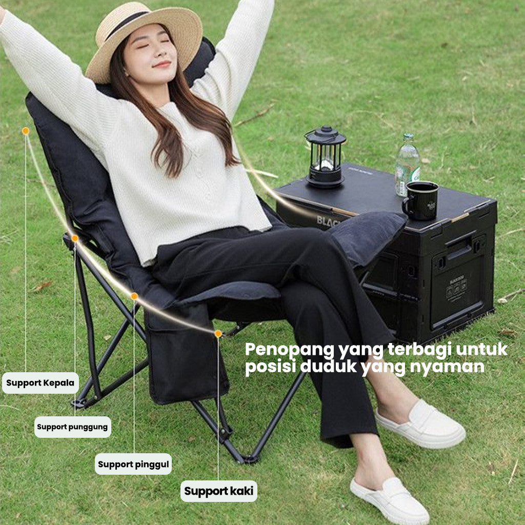 Blackdog Kursi Lipat Portable Outdoor Sandaran Tinggi CBD2550JJ067 Folding Butterfly Chair Moon Chair Recliner Camping
