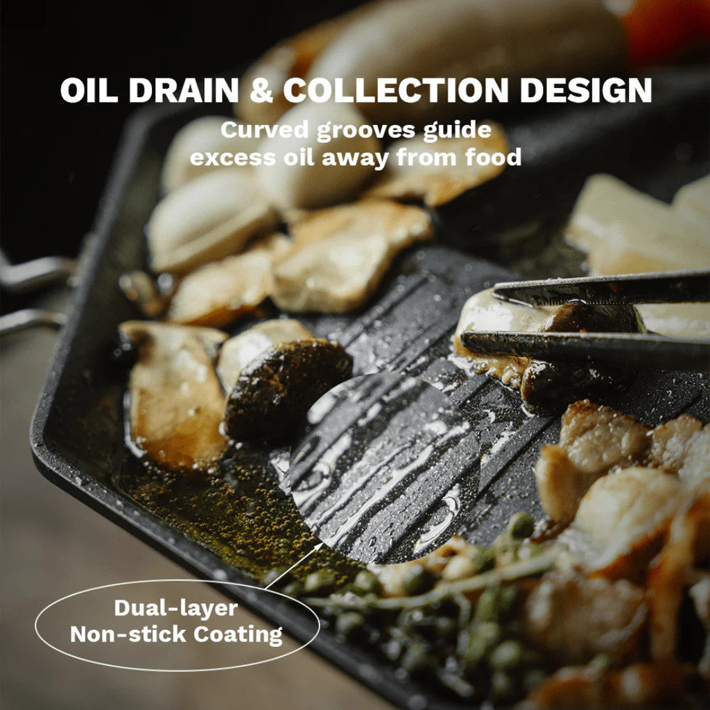 Firemaple Grill Pan Multifungsi Sizzle Pro Panci Panggang BBQ Anti Lengket