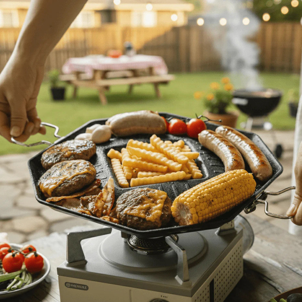 Firemaple Grill Pan Multifungsi Sizzle Pro Panci Panggang BBQ Anti Lengket