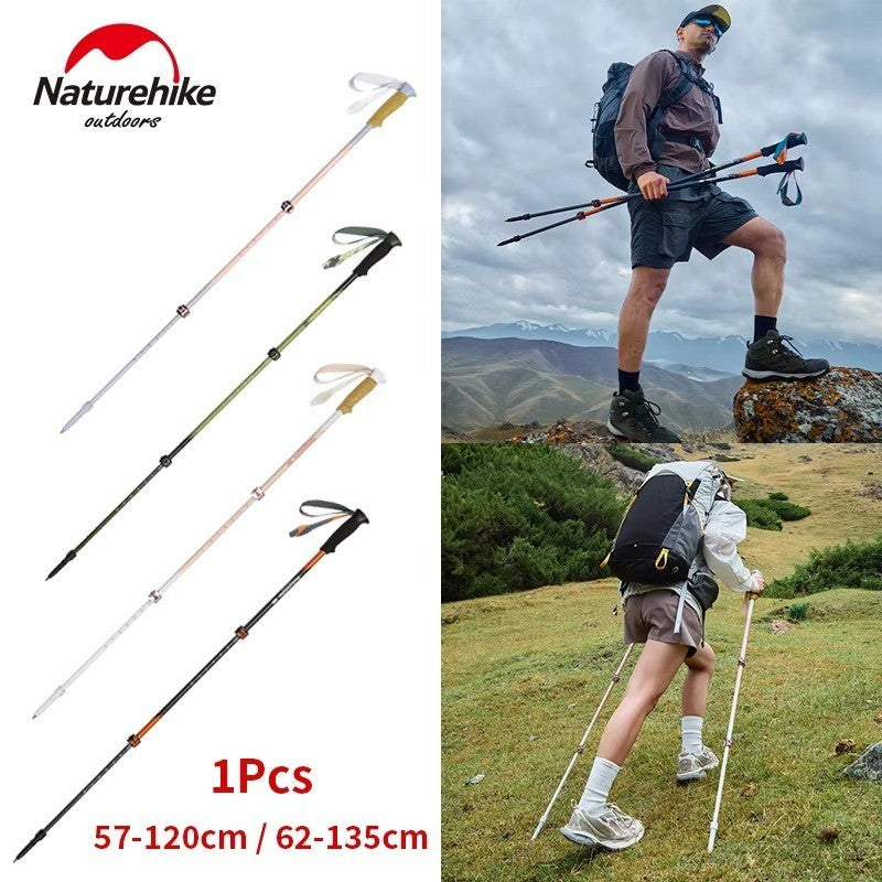 Naturehike Trekking Pole 3EXT 3-Section CNK2550DS015 Carbon Fiber Telescopic Lock Ultralight Ringan 1pcs