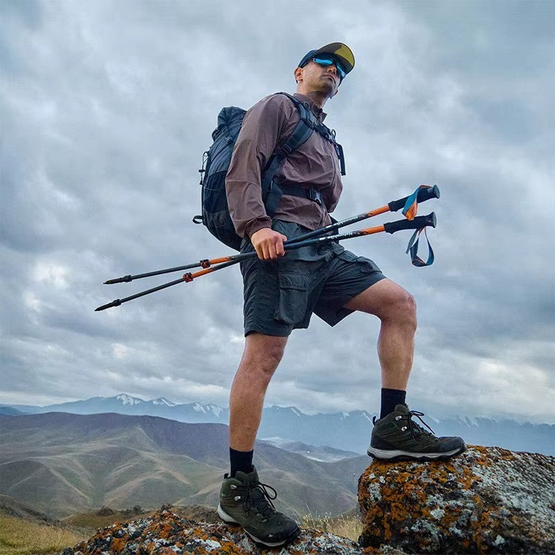 Naturehike Trekking Pole 3EXT 3-Section CNK2550DS015 Carbon Fiber Telescopic Lock Ultralight Ringan 1pcs