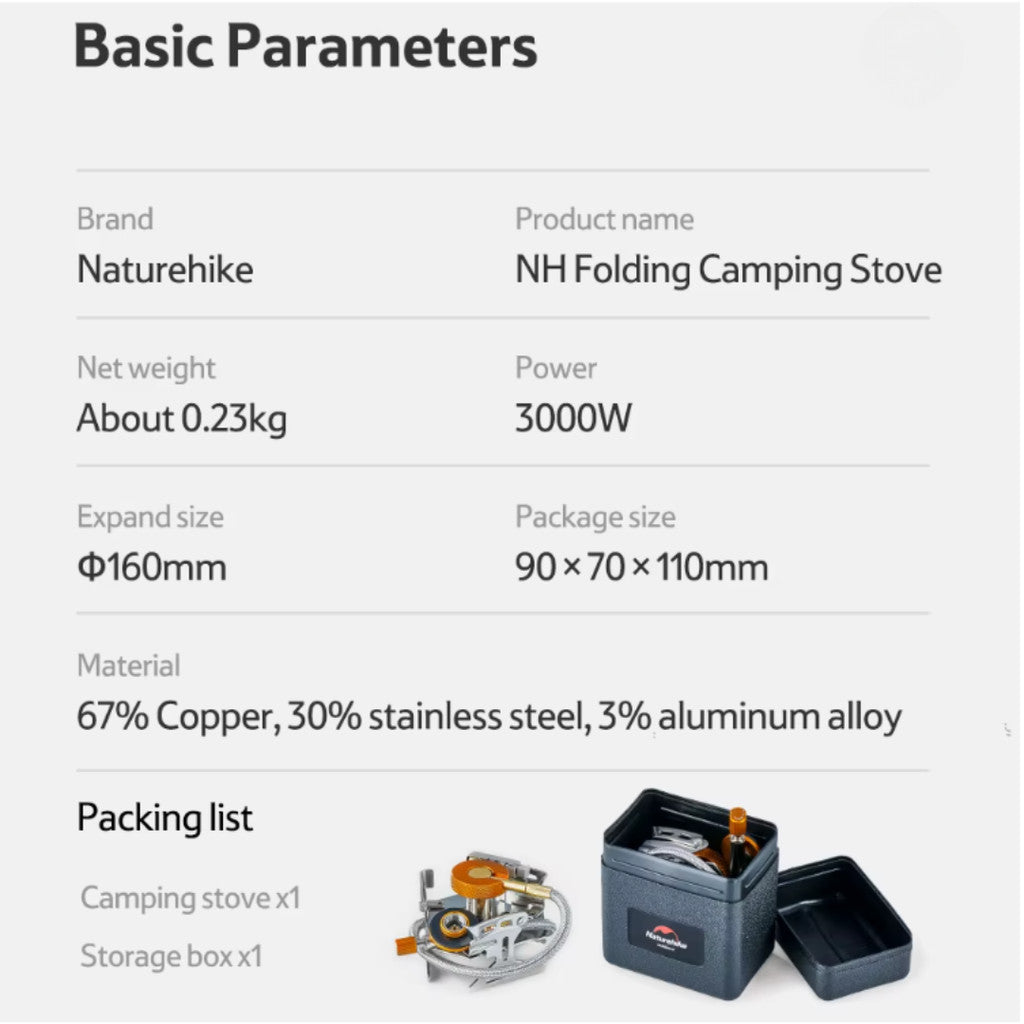 Naturehike Kompor Lipat Camping NH21RJ009 Folding Camping Stove
