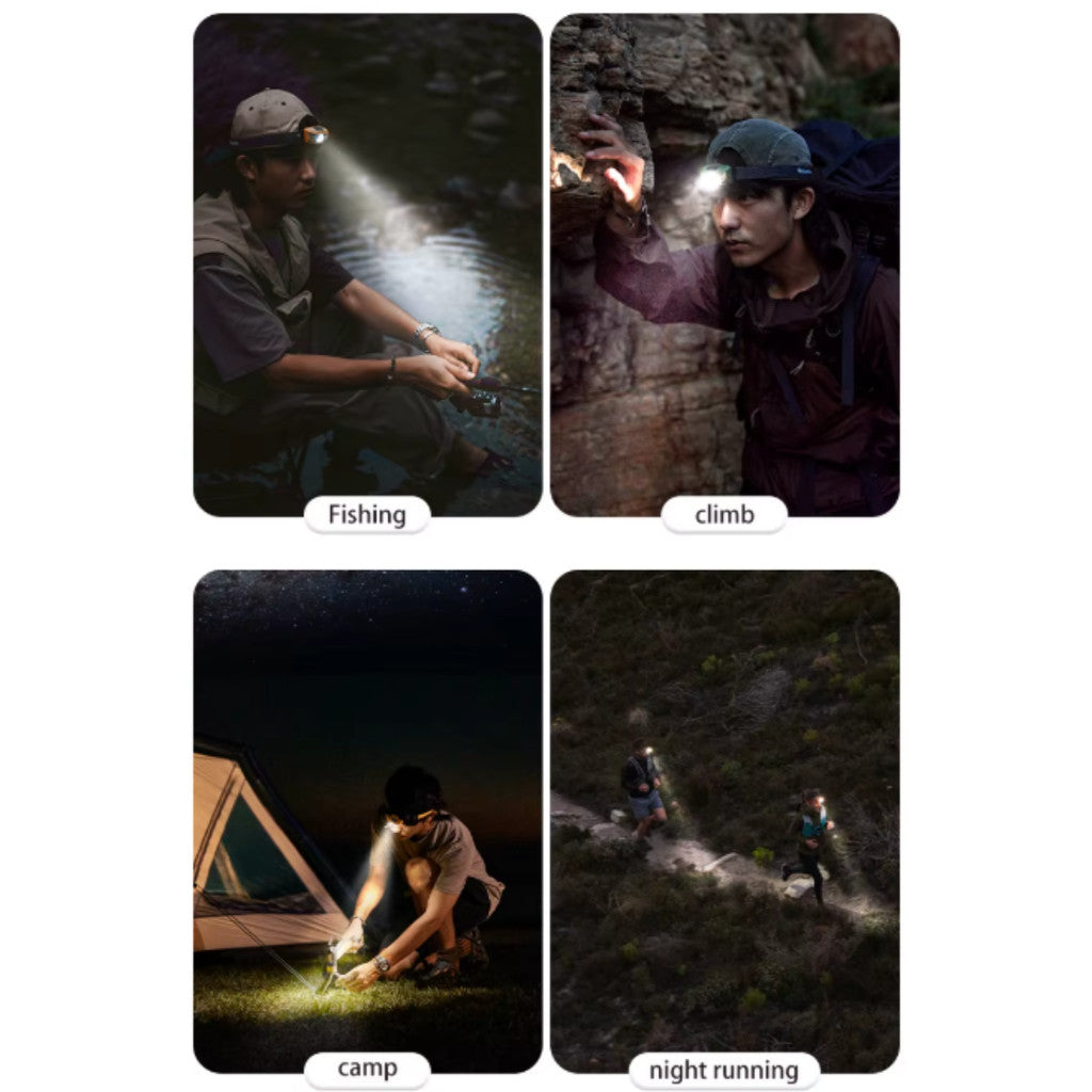 Naturehike Headlamp CNK2300DQ020 Head Lights Outdoor Hiking Battery Powered Waterproof Lampu Kepala