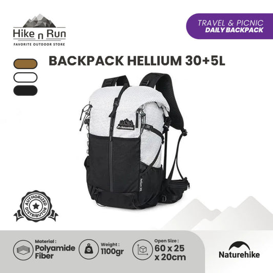 Naturehike Tas Ransel Hellium CNK2300016 Backpack Carrier Hiking Backpack Tas Hiking Ultralight Daypack Outdoor CNK2300BB017