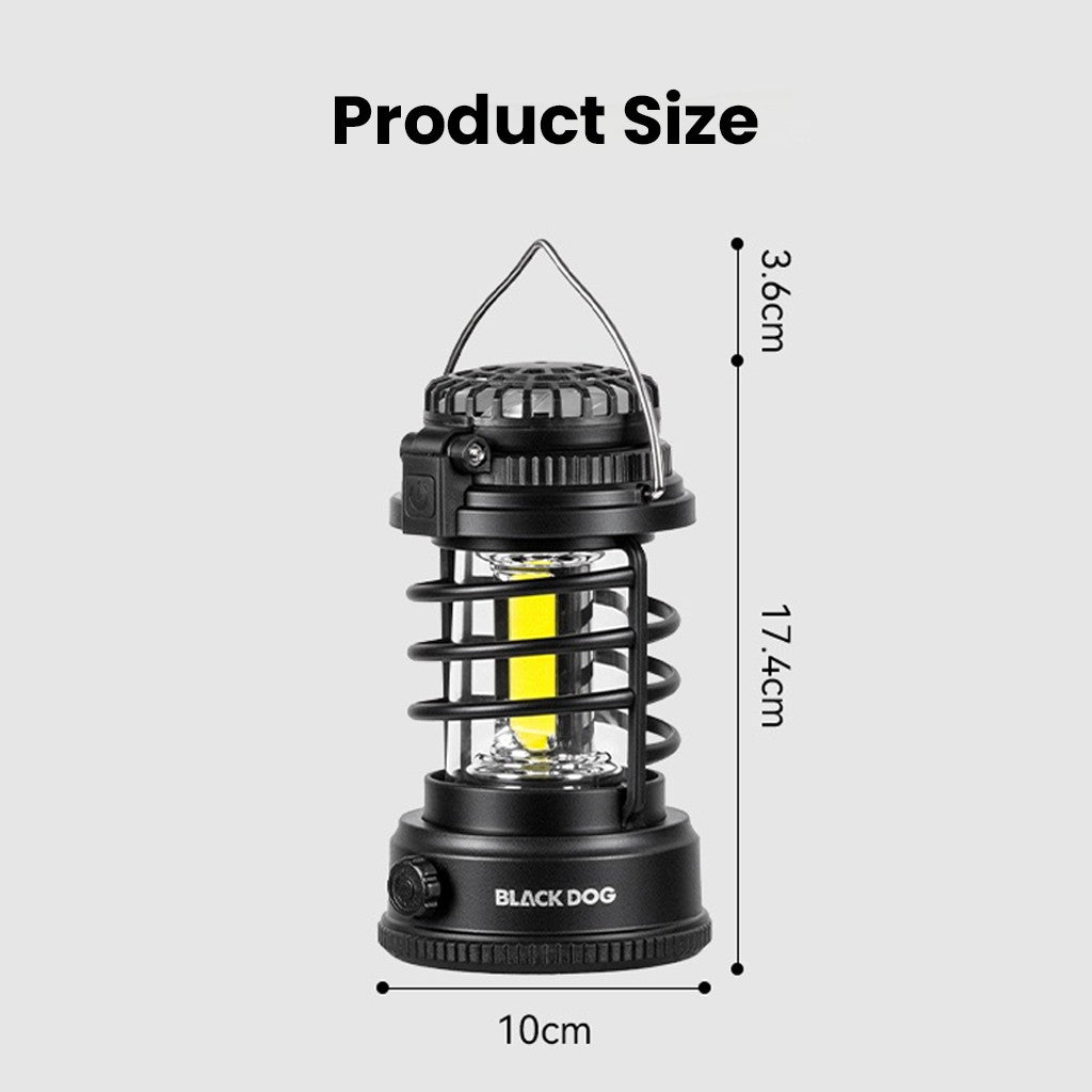 Blackdog Lampu Kipas Camping Fengyin CBD2550ZM039 Black Seal 2-in-1 Lantern Fan USB