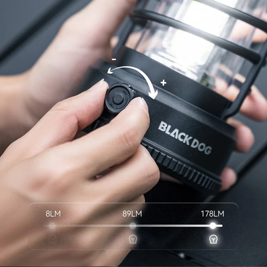 Blackdog Lampu Kipas Camping Fengyin CBD2550ZM039 Black Seal 2-in-1 Lantern Fan USB