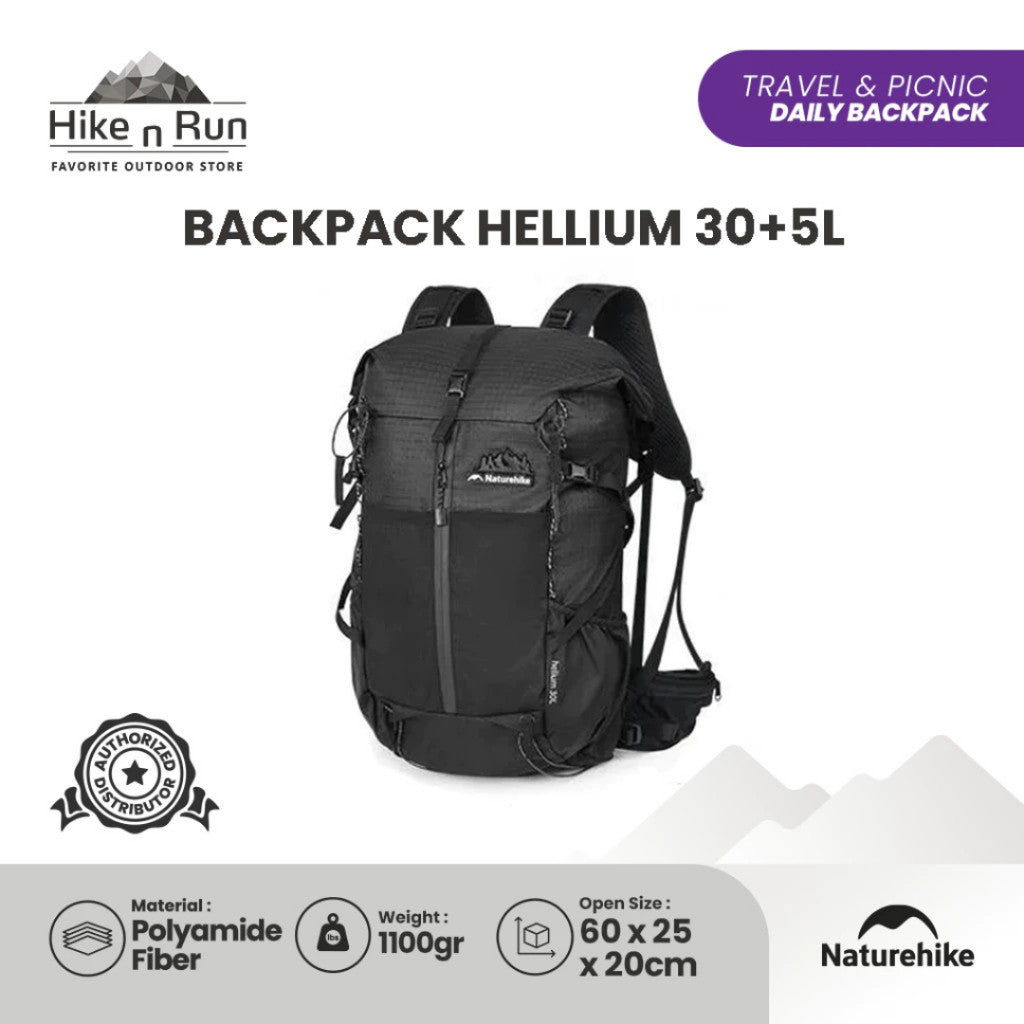 Naturehike Tas Ransel Hellium CNK2300016 Backpack Carrier Hiking Backpack Tas Hiking Ultralight Daypack Outdoor CNK2300BB017