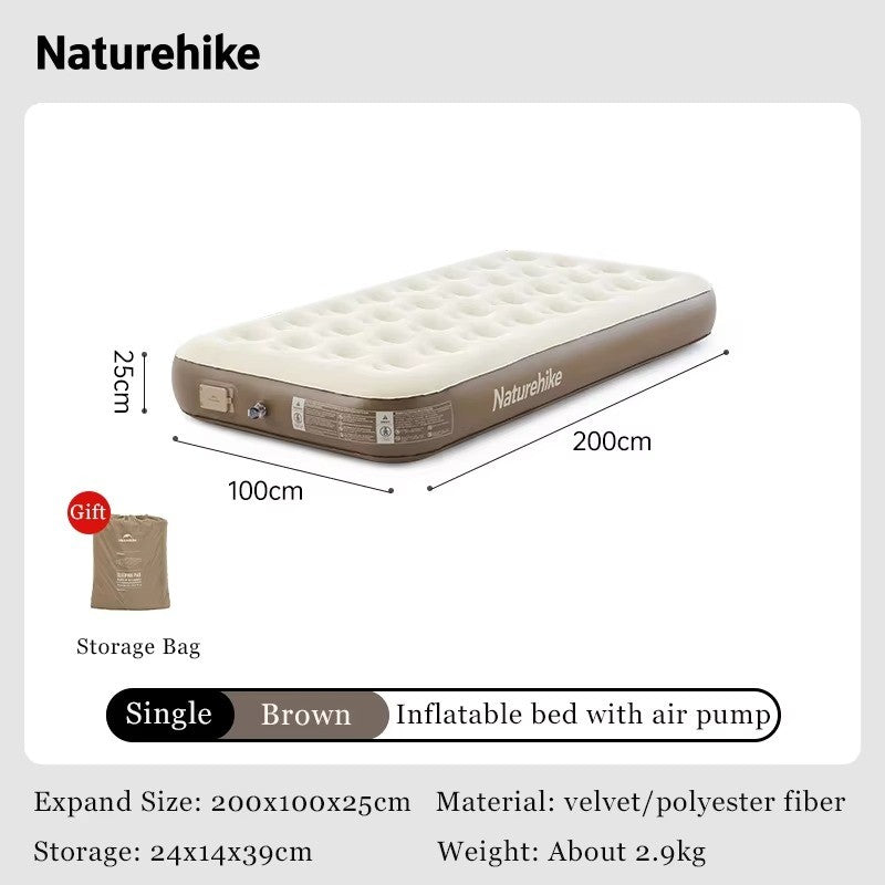 Naturehike Kasur Angin Camping Galmping Otomatis Built-in Pump Air Inflatable Mattress CNK2550WS013
