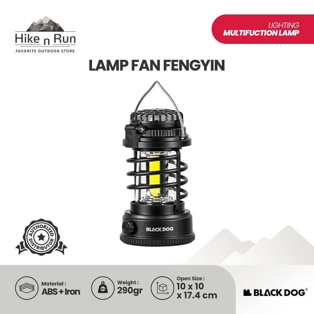 Blackdog Lampu Kipas Camping Fengyin CBD2550ZM039 Black Seal 2-in-1 Lantern Fan USB