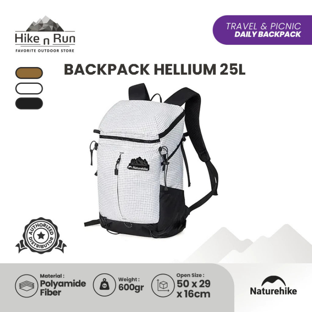 Naturehike Tas Ransel Hellium CNK2300016 Backpack Carrier Hiking Backpack Tas Hiking Ultralight Daypack Outdoor CNK2300BB017