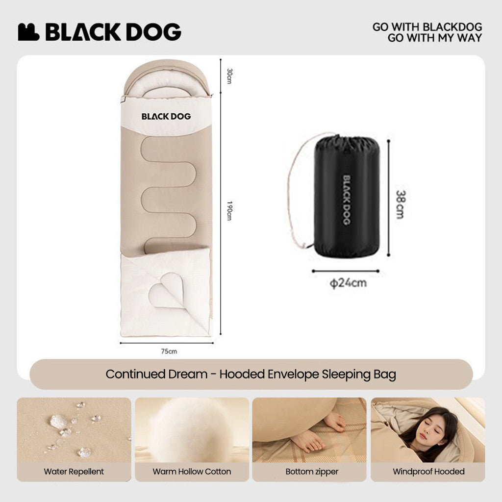 Blackdog Sleeping Bag Envelope With Hoodie T100 T130 Xumeng CBD2550WS054