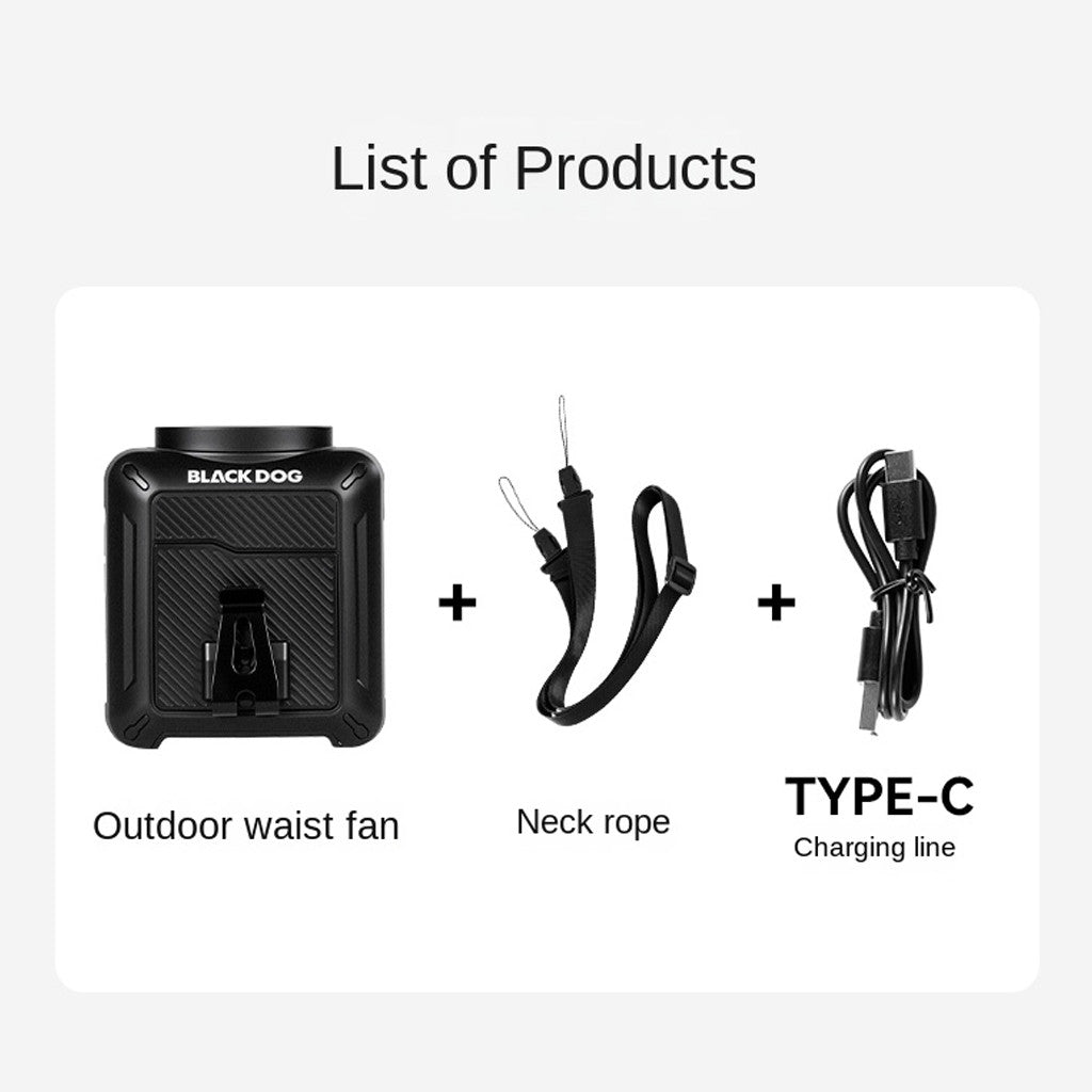 Blackdog Kipas Senter Genggam CBD2550ZM037 Waist and Neck Fan Portable Rechargeable