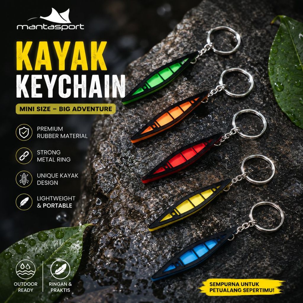 Mantasport Gantungan Kunci Aksesoris Bentuk Kayak Keychain Rubber Outdoor Canoe Adventure