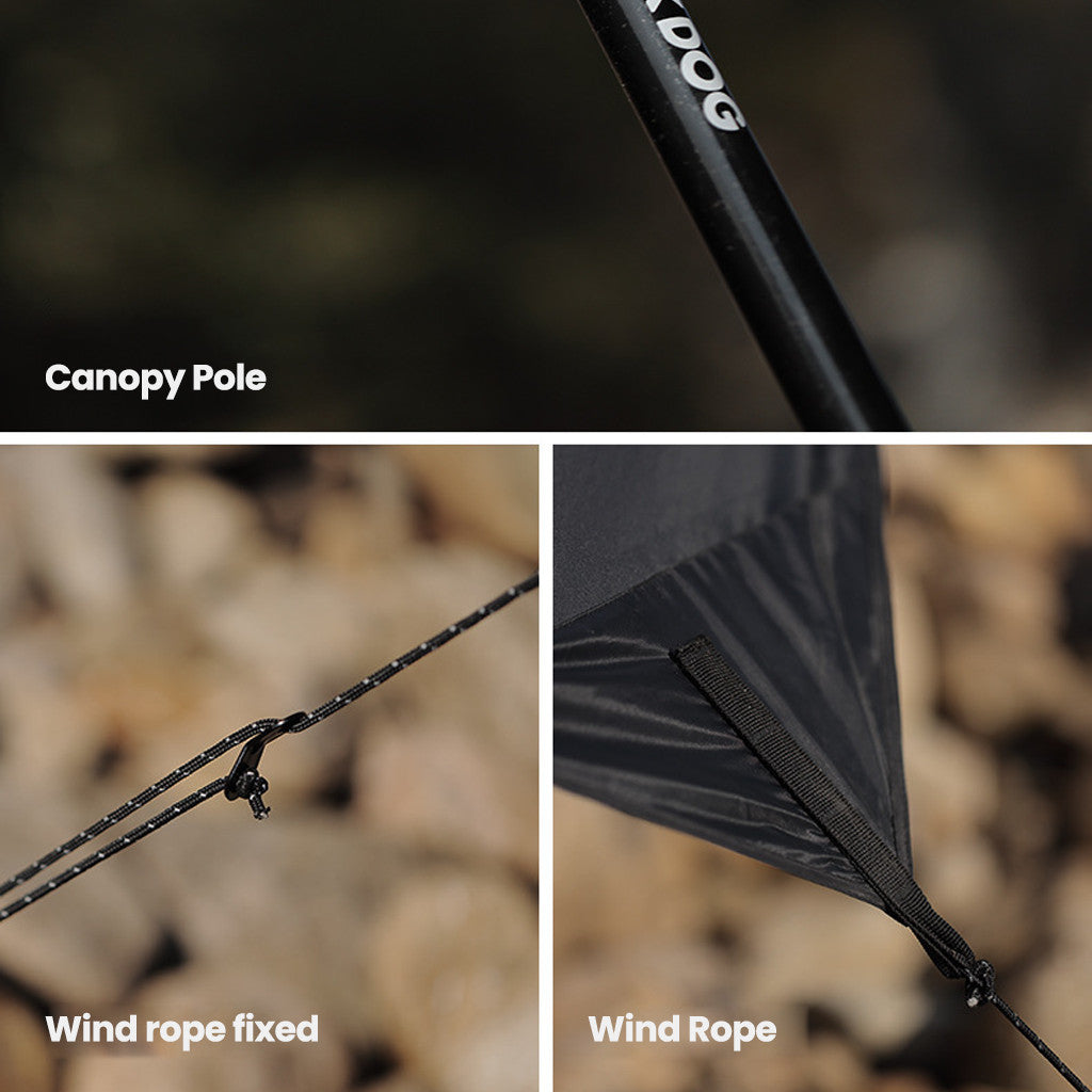 Blackdog Tenda Kanopi Flysheet Camping CBD2550WS017 Curved Star Canopy Tarp Hexagoal With Poles