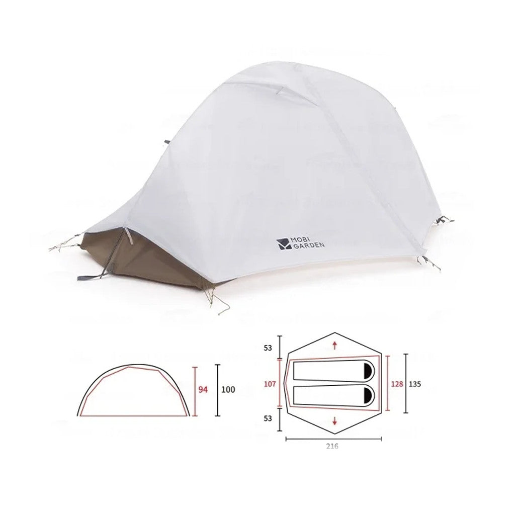 Mobi Garden Tenda Hiking Ultralight 68D NX24561048 Cold Mountain Light Wing UL Prime 2P