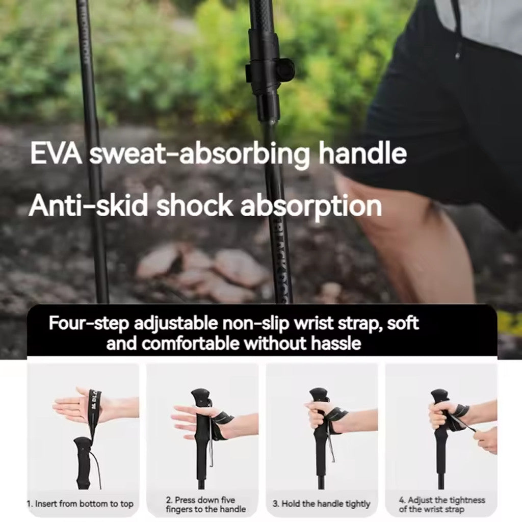 Blackdog Trekking Pole CBD2450DS011 Obsidian Folding CBD2450DS013 Blackthorn 2.0 Telescopic Trekking Pole Carbon Ultralight