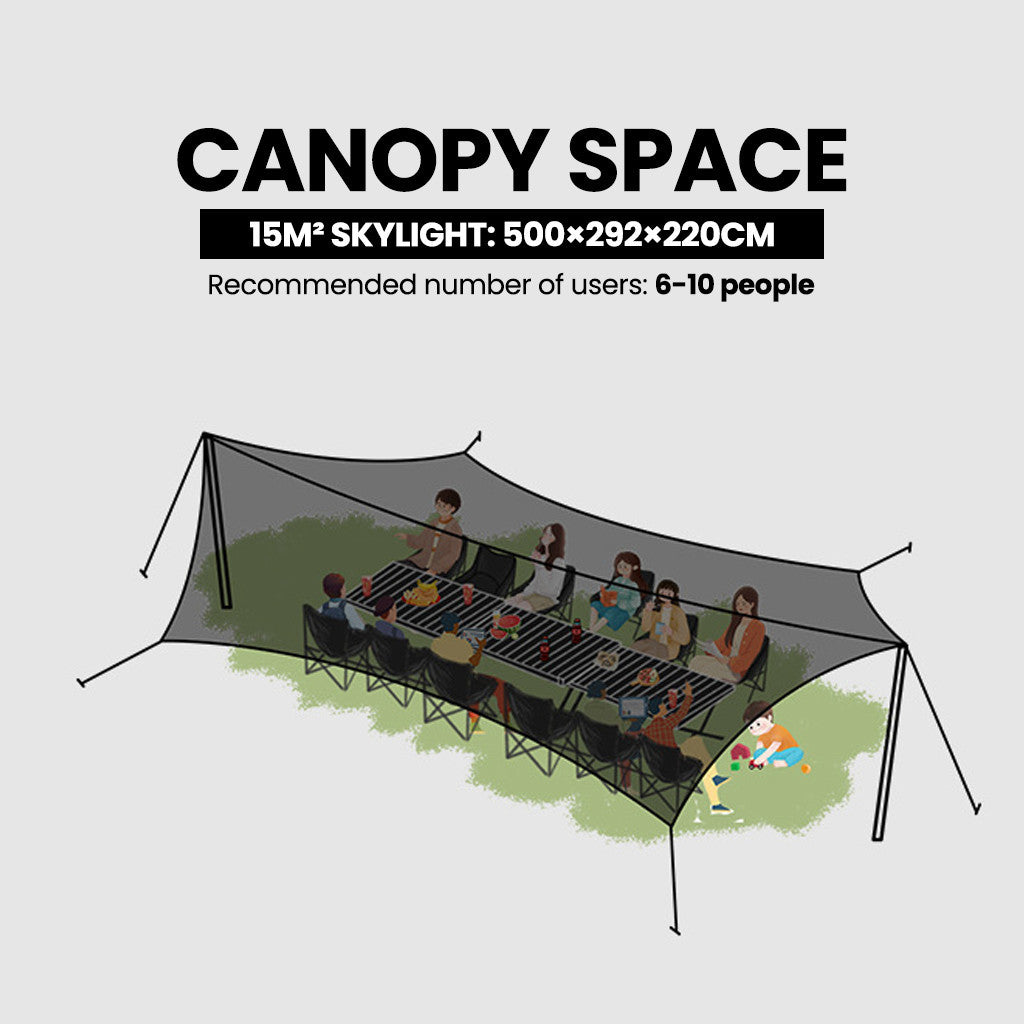 Blackdog Tenda Kanopi Flysheet Camping CBD2550WS017 Curved Star Canopy Tarp Hexagoal With Poles