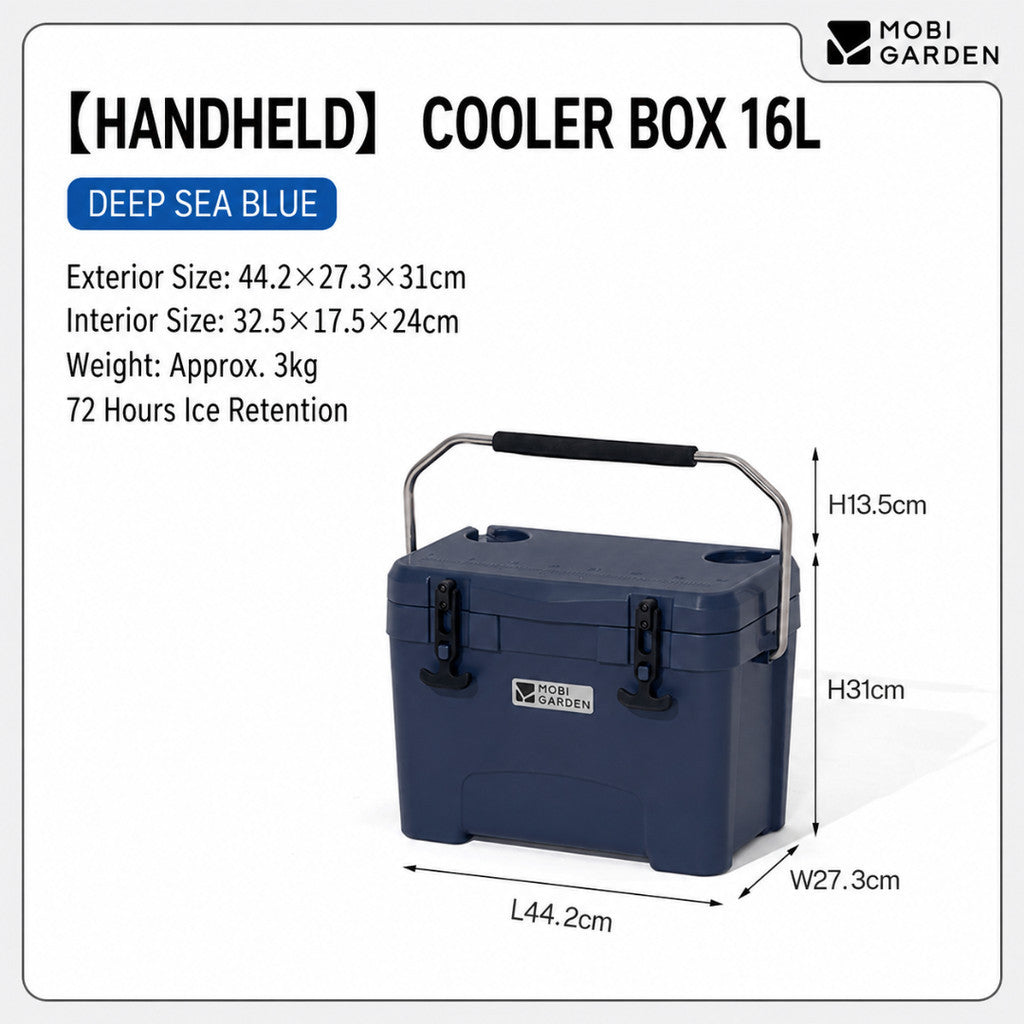 Mobi Garden GLACIER Cooler Box Outdoor 16L  Kotak Pendingin Es Multipurpose Tahan Hingga 120 Jam NX24684006