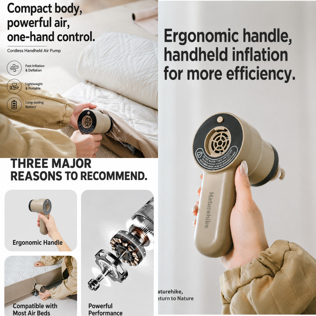 Naturehike Pompa Angin Elektrik Genggam Universal CNK2450ZM017 Wireless Electric Air Pump Portable Vacuum Pump Rechargeable