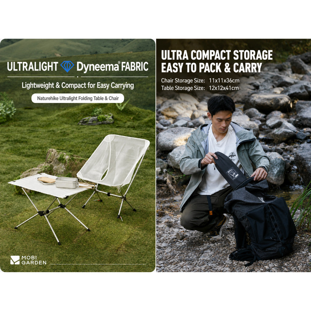 Mobi Garden Kursi Camping Lipat Ultralight Ringan Pro Dyneema Ultralight NX24665031 Foldable Chair Portable Ultra Lightweight Camping
